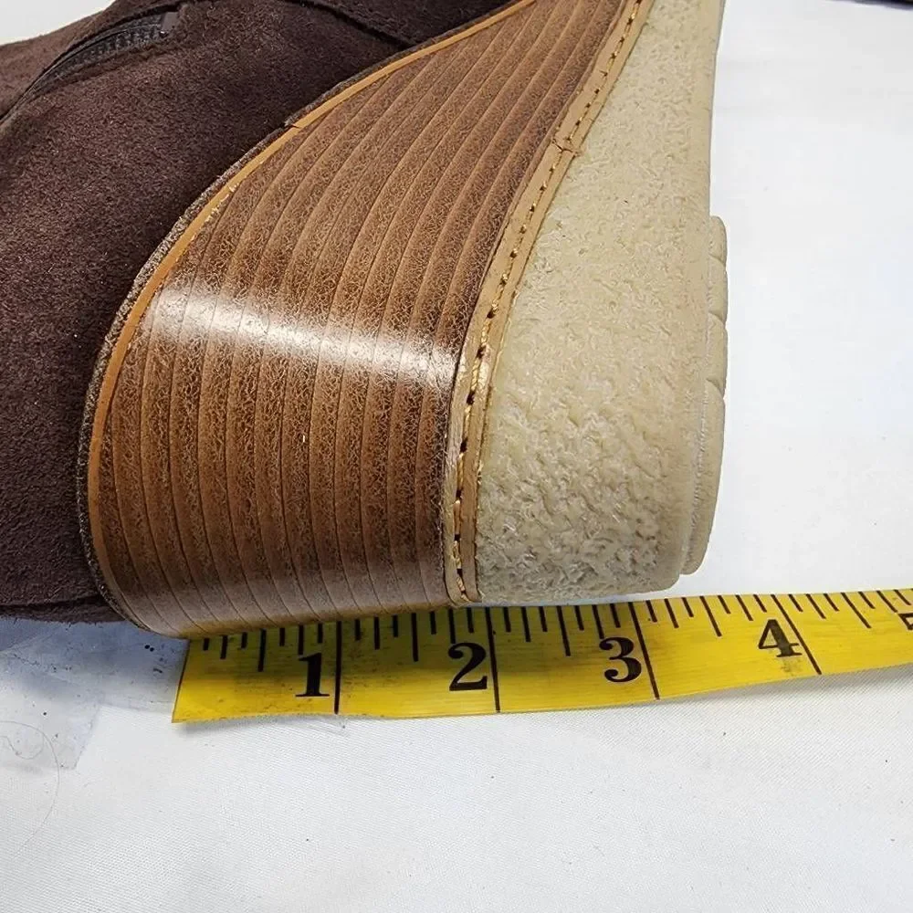Cole Haan Brown Suede Wedge Ankle Boots